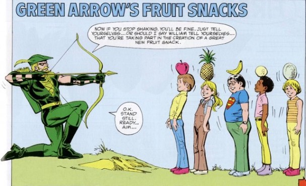 Green Arrow Fruit Snacks - DC Super Heroes Super Healthy Cookbook (1981)