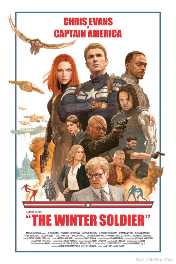 Captain America: The Winter Soldier - Retro poster by Paolo Rivera