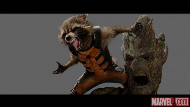 Guardians of the Galaxy concept art - Rocket Raccoon and Groot