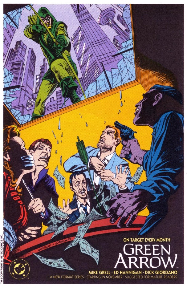 1987 house ad for Mike Grell's <i>Green Arrow</i> ongoing series