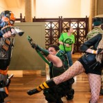 Oz Comic-Con 2014 - Melbourne cosplay - Deathstroke vs Green Arrow and Black Canary