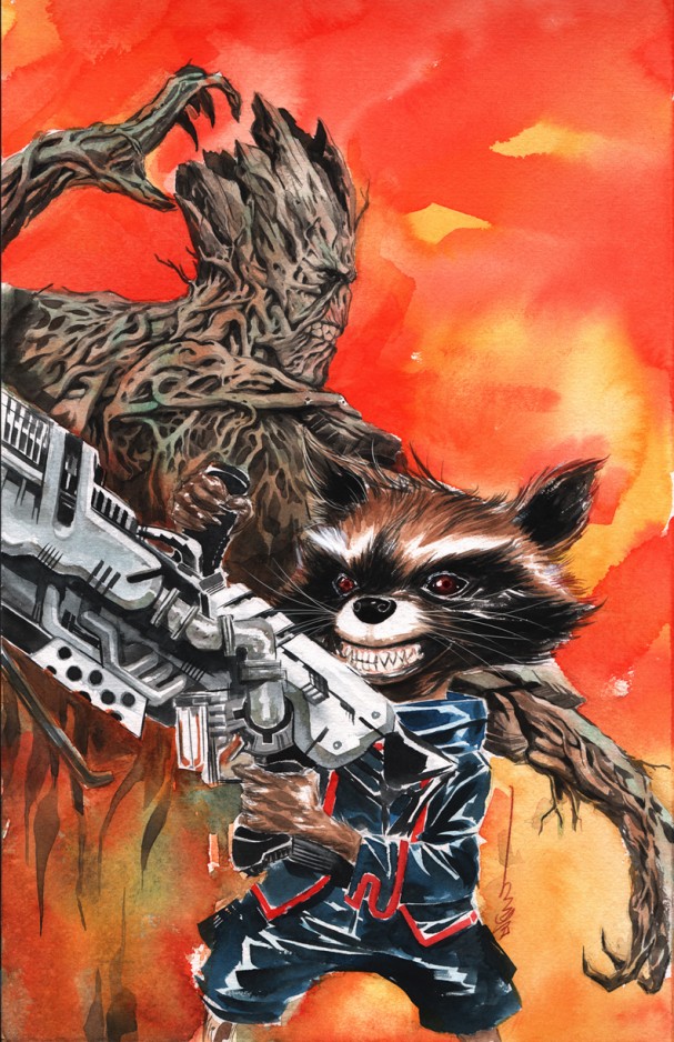Guardians of the Galaxy #21 (Rocket Raccoon and Groot Variant) - Dustin Ngyuen