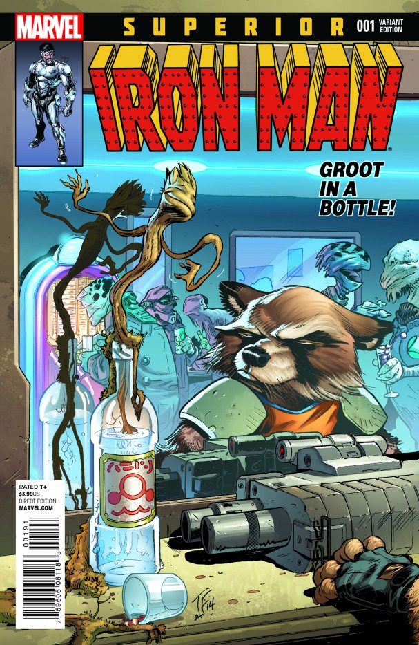 Superior Iron Man #1 (Rocket Raccoon and Groot Variant) - Tom Fowler
