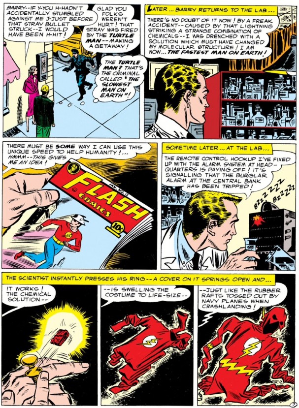 Showcase #4, featuring the Silver Age Flash. Art by Carmine Infantino.